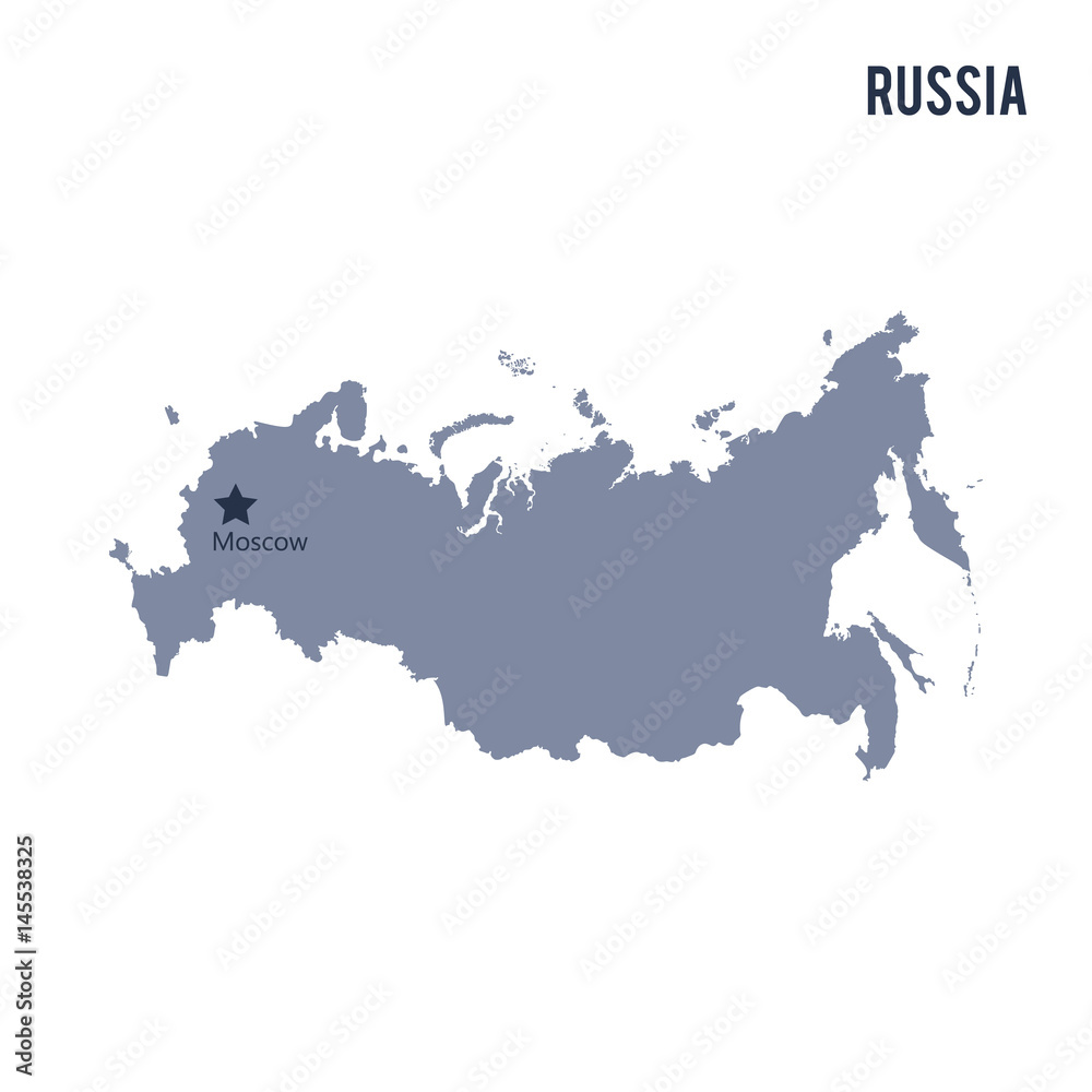 Vector map of Russia isolated on white background.