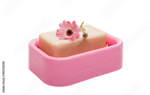 Soap dish with soap