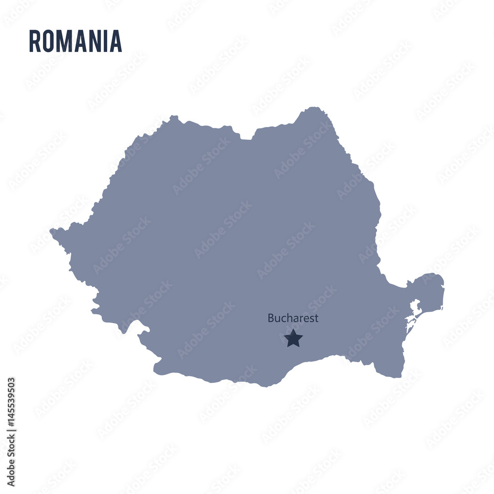 Fototapeta premium Vector map of Romania isolated on white background.
