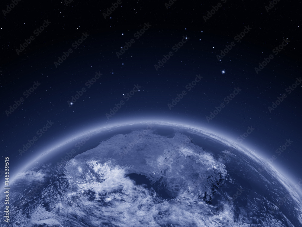 Australia from space at night