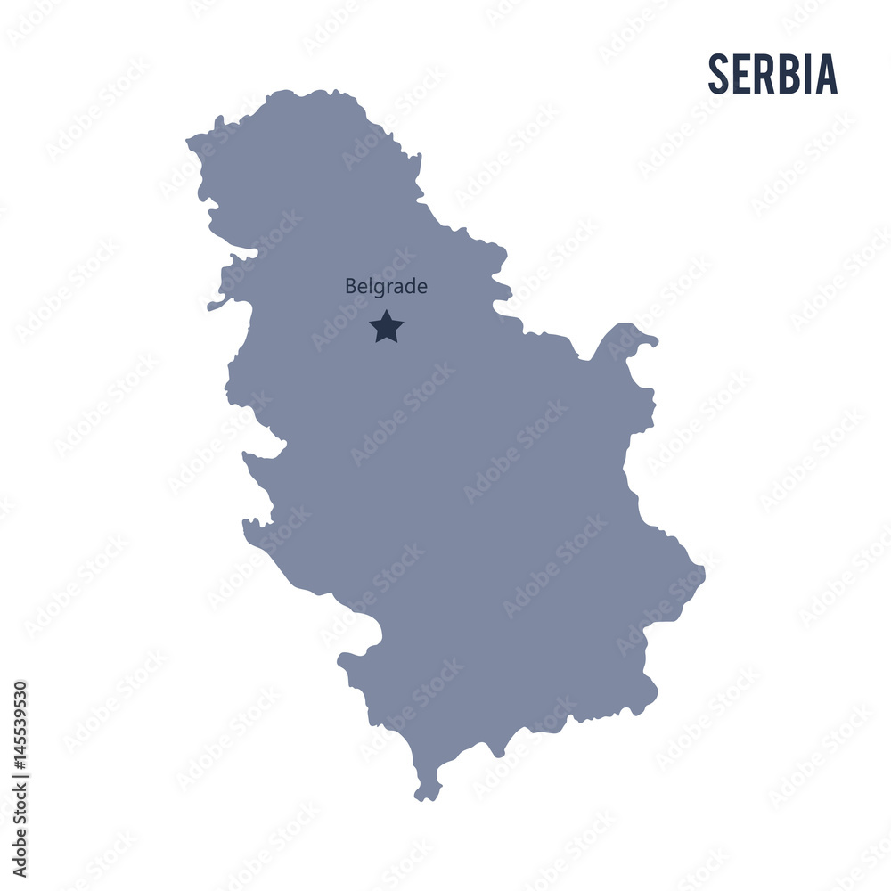 Vector map of Serbia isolated on white background.