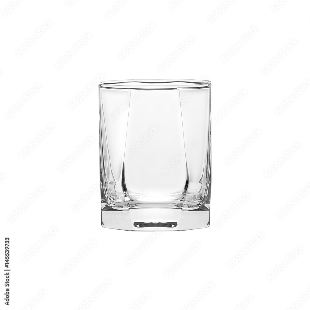 Glass transparent empty glass for drinks, isolated on white background. Glass transparent empty glass for drinks, isolated on white background.