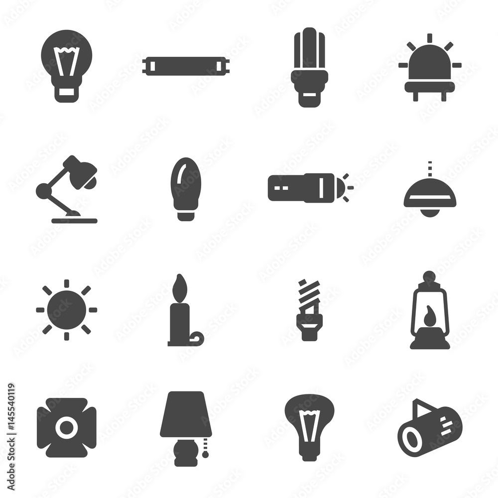 Fototapeta premium Vector black light icons set
