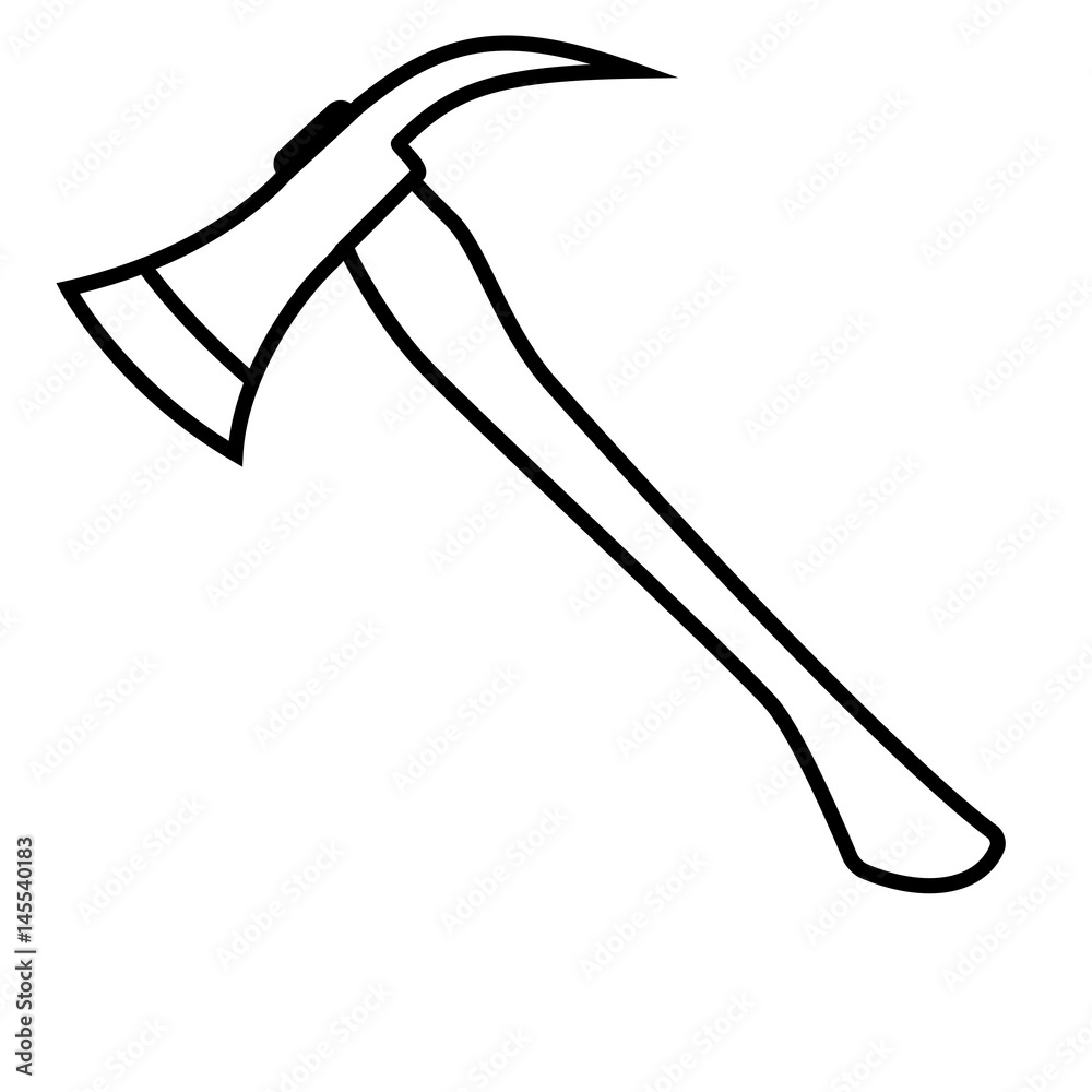 Firefighters Axe. Linear thin line vector illustration Firefighters Axe. Linear thin line vector illustration