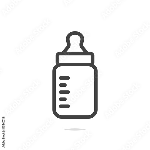 Baby milk feeding bottle icon vector