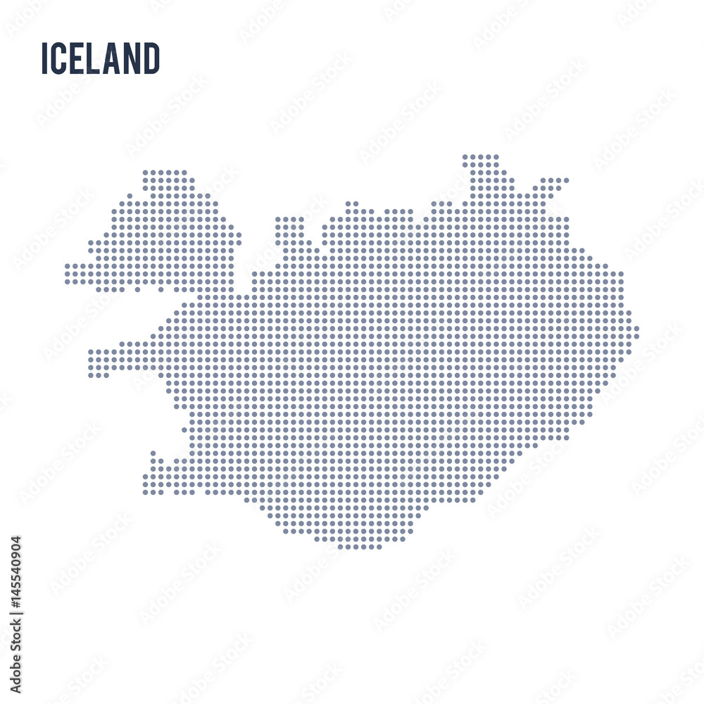 Vector dotted map of Iceland isolated on white background . Vector dotted map of Iceland isolated on white background .