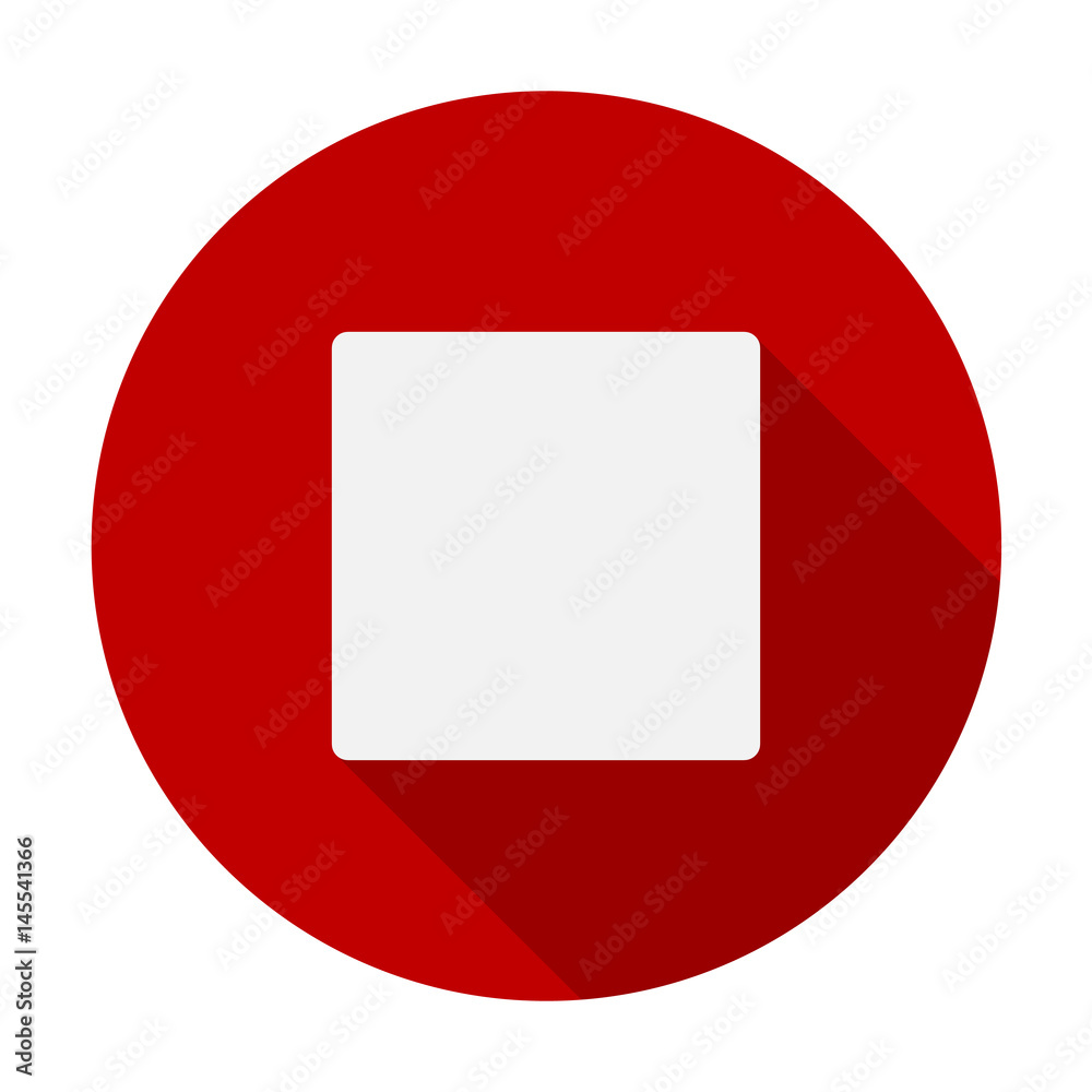 Stop Button Flat Icon Symbol, a hand drawn vector illustration of a stop button icon. Stop Button Flat Icon Symbol, a hand drawn vector illustration of a stop button icon.