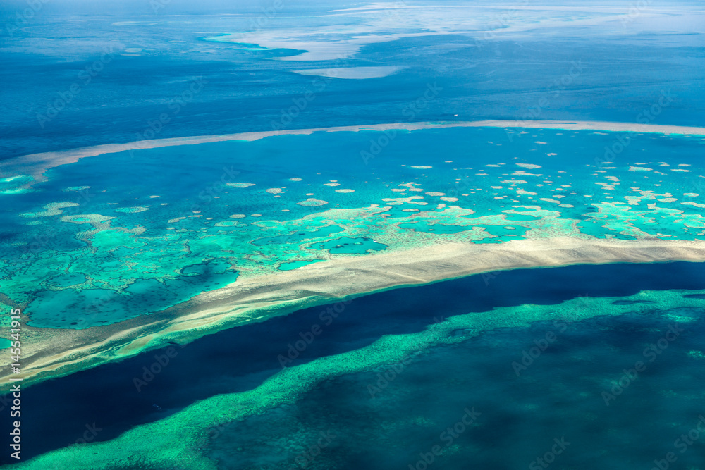 Aerial view of the Great Barrier Reef