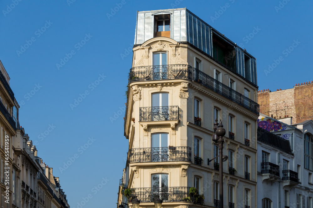 Typical Haussmann building in Paris.