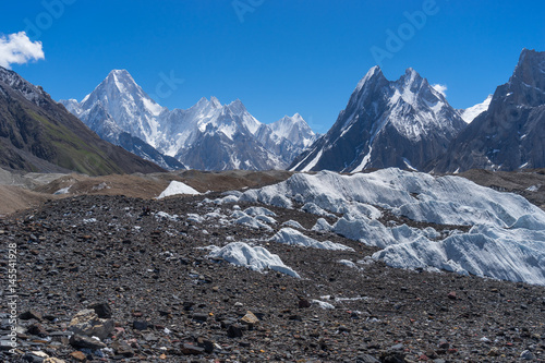 Gasherbrum mountain massif and Mitre peak, K2 trek, Gilgit Baltistan, Pakistan photo