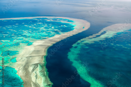 Aerial view of the Great Barrier Reef photo