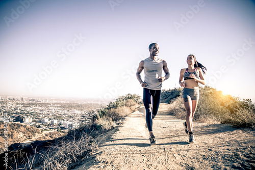 Couple running photo