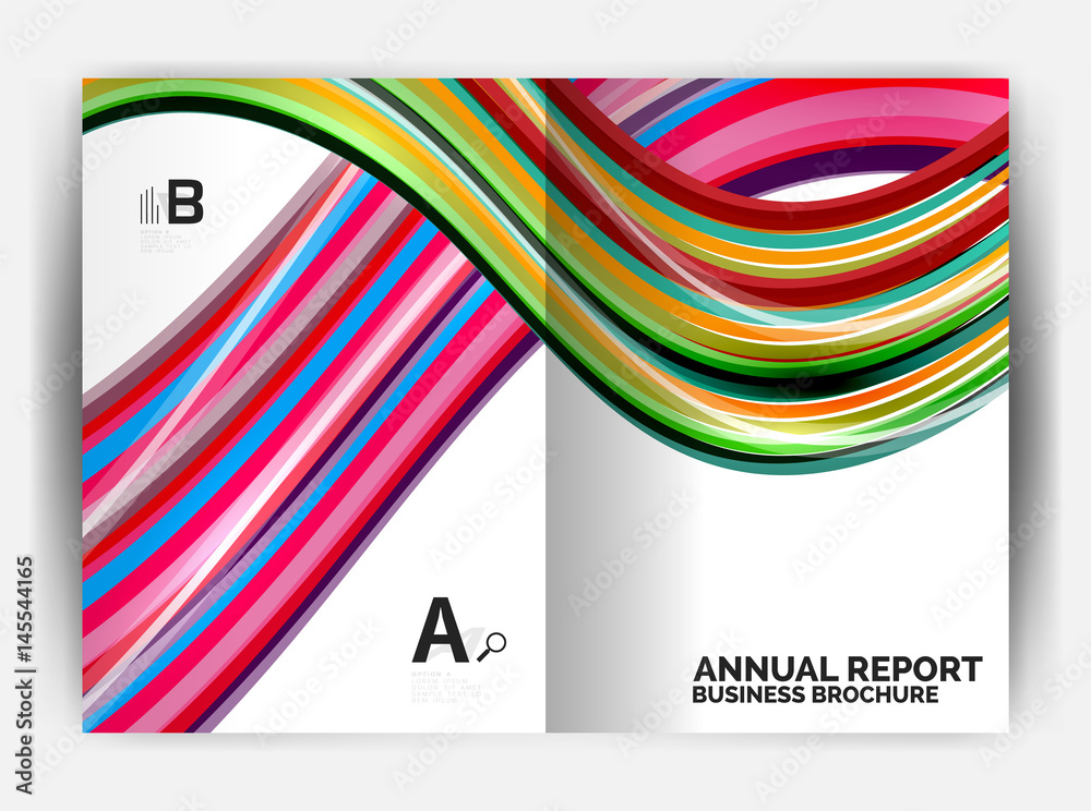 Business report cover template wave