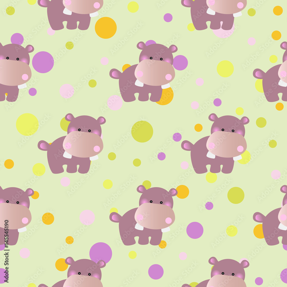 pattern with cartoon cute toy baby behemoth pattern with cartoon cute toy baby behemoth