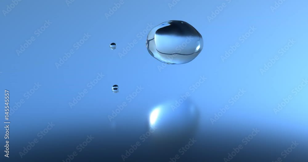 Water drop liquid falling on blue background and jumping in slow motion, UHD 4k 8k Water drop liquid falling on blue background and jumping in slow motion, UHD 4k 8k