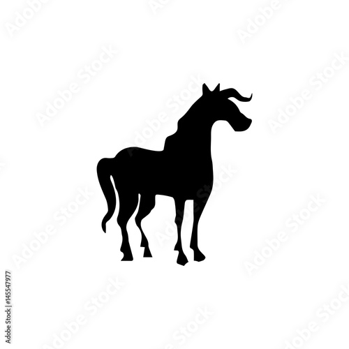 Pictogram horse icon. Black icon on white background.
