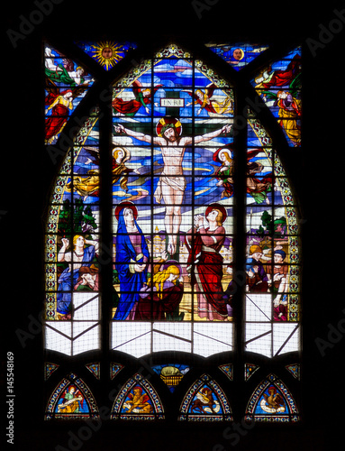 Stained Glass Window in Churche Saint Jean de Mormartre photo