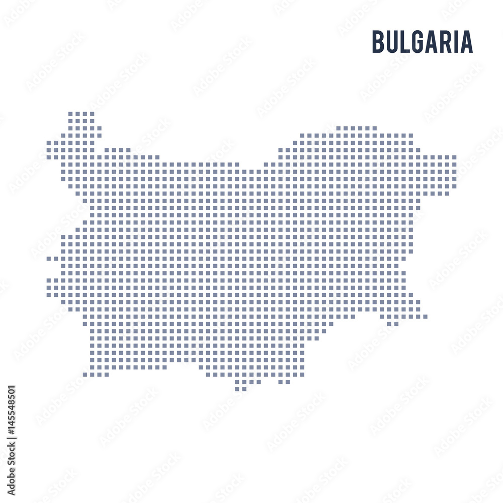 Vector pixel map of Bulgaria isolated on white background
