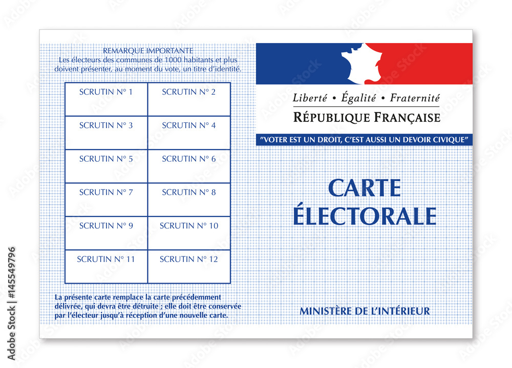 Vecteur Stock Carte lectorale 3 Adobe Stock Vecteur Stock Carte lectorale 3 Adobe Stock