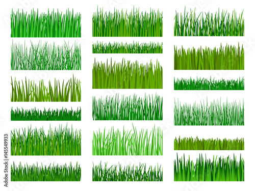 Grass border horizontal seamless pattern