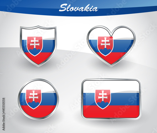 Glossy Slovakia flag icon set with shield, heart, circle, rectangle Free Download Glossy Slovakia flag icon set with shield, heart, circle, rectangle - GFXLoad