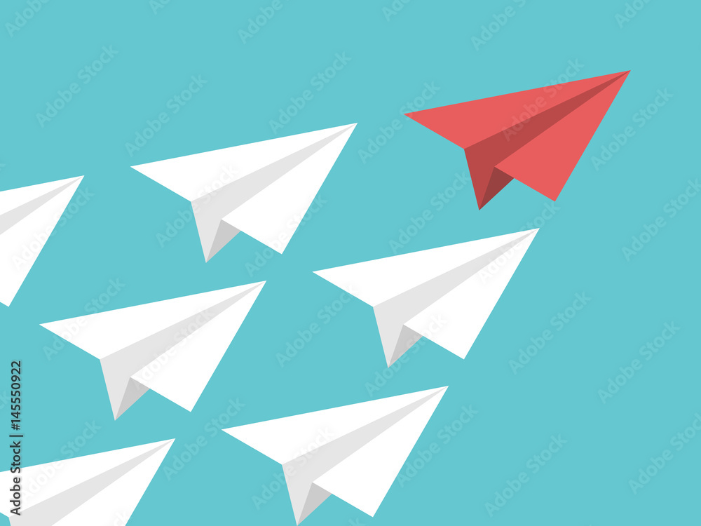 Isometric paper plane, leadership