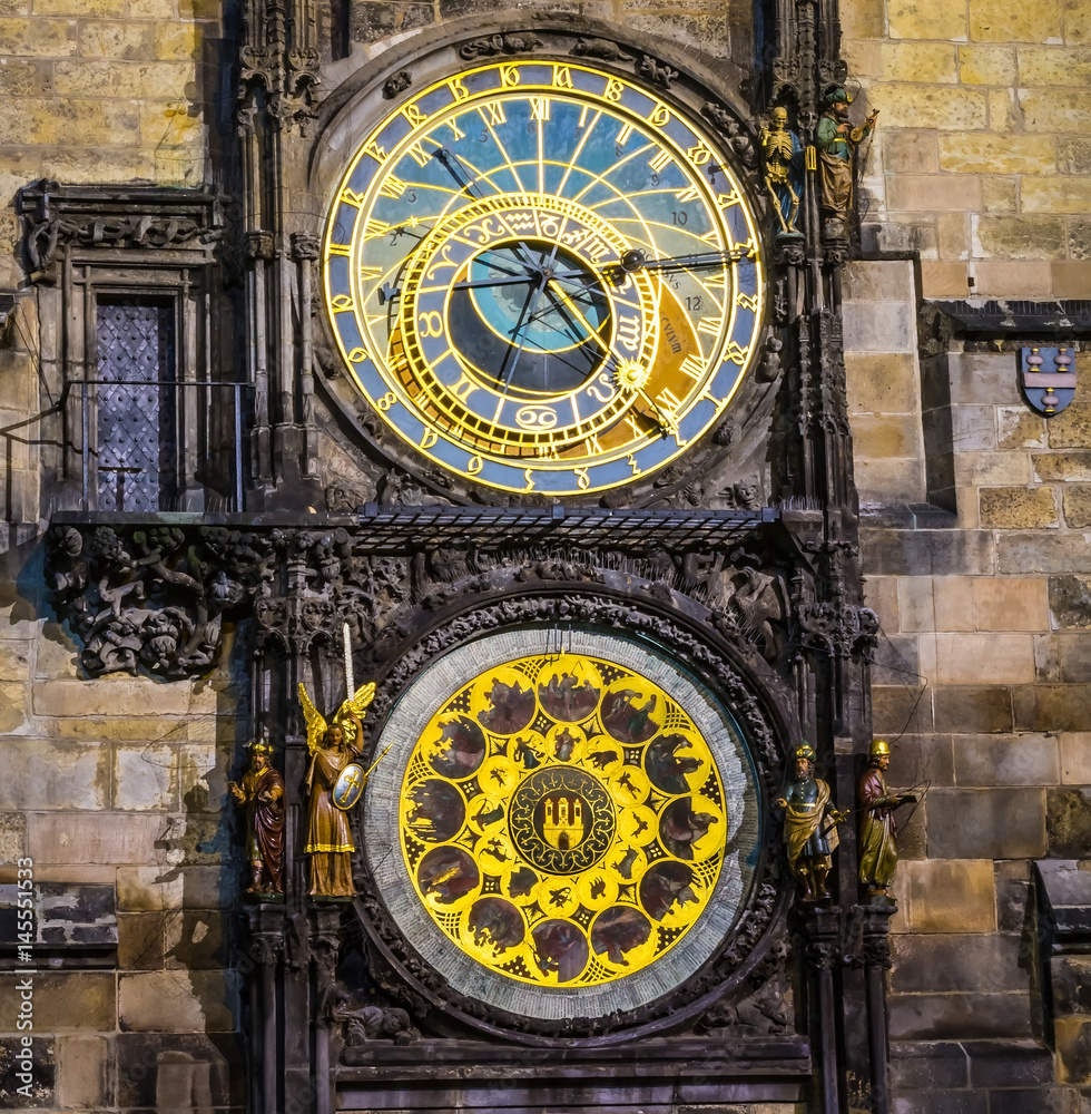 Obraz premium The Prague Astronomical Clock closeup
