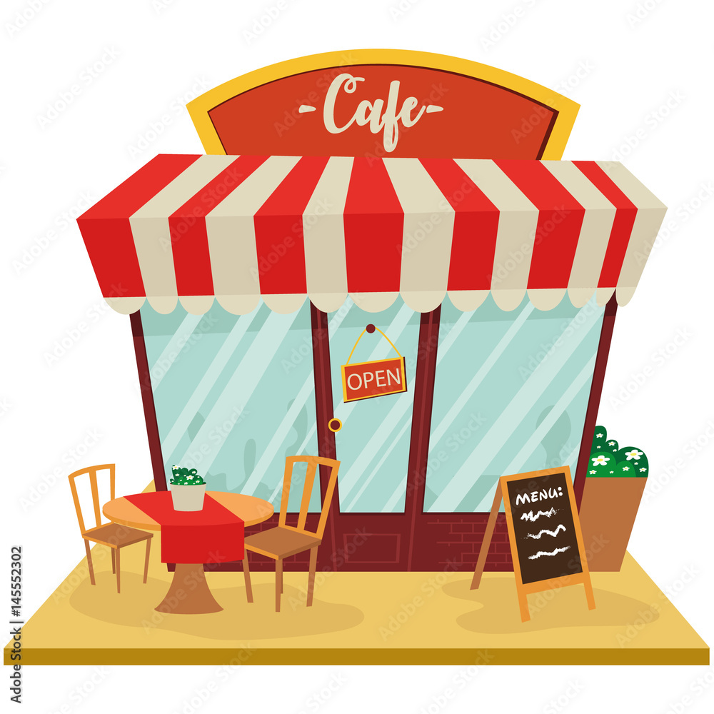 Obraz premium Cafe building vector