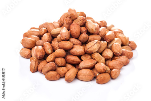 Peeled peanuts isolated
