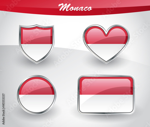 Glossy Monaco flag icon set Free Download Glossy Monaco flag icon set - GFXLoad