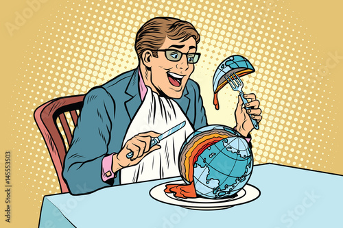 Politician eats the planet