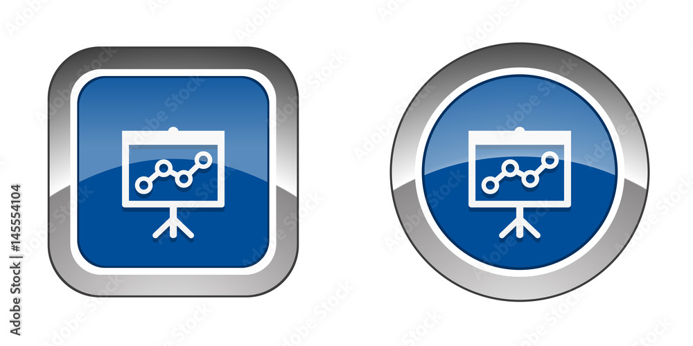 Chrome Web Button - Blue Chrome Web Button - Blue