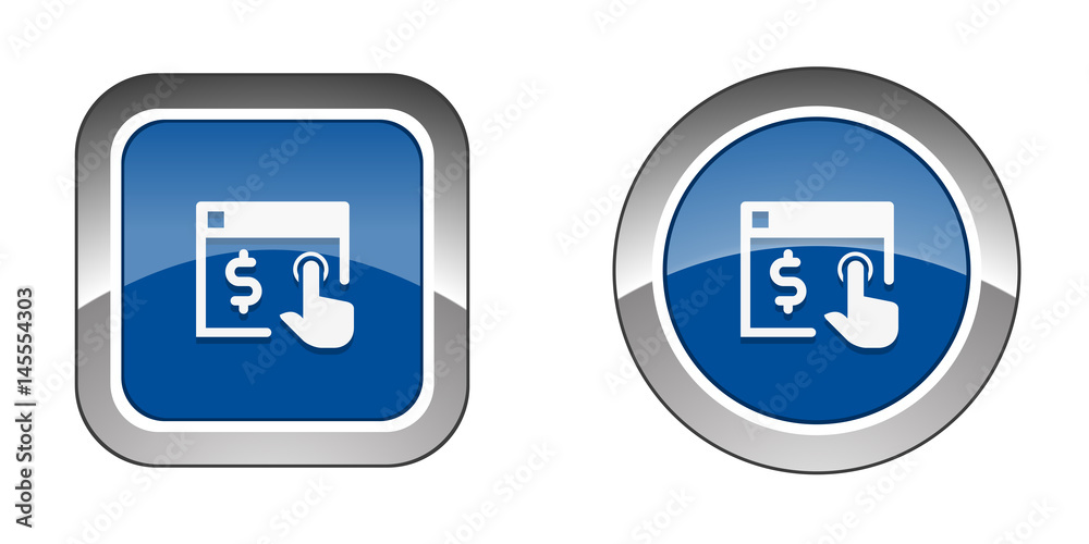 Chrome Web Button - Blue Chrome Web Button - Blue