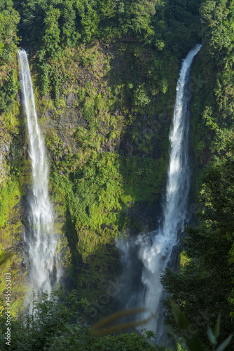 Landscape of Tad Fan waterfall in Champasak, Laos