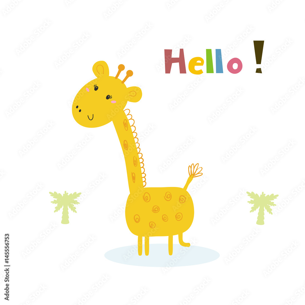 Obraz premium Cute giraffe print for kids