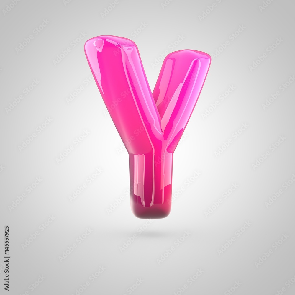 Glossy red and pink gradient paint alphabet letter Y uppercase isolated on white background Glossy red and pink gradient paint alphabet letter Y uppercase isolated on white background
