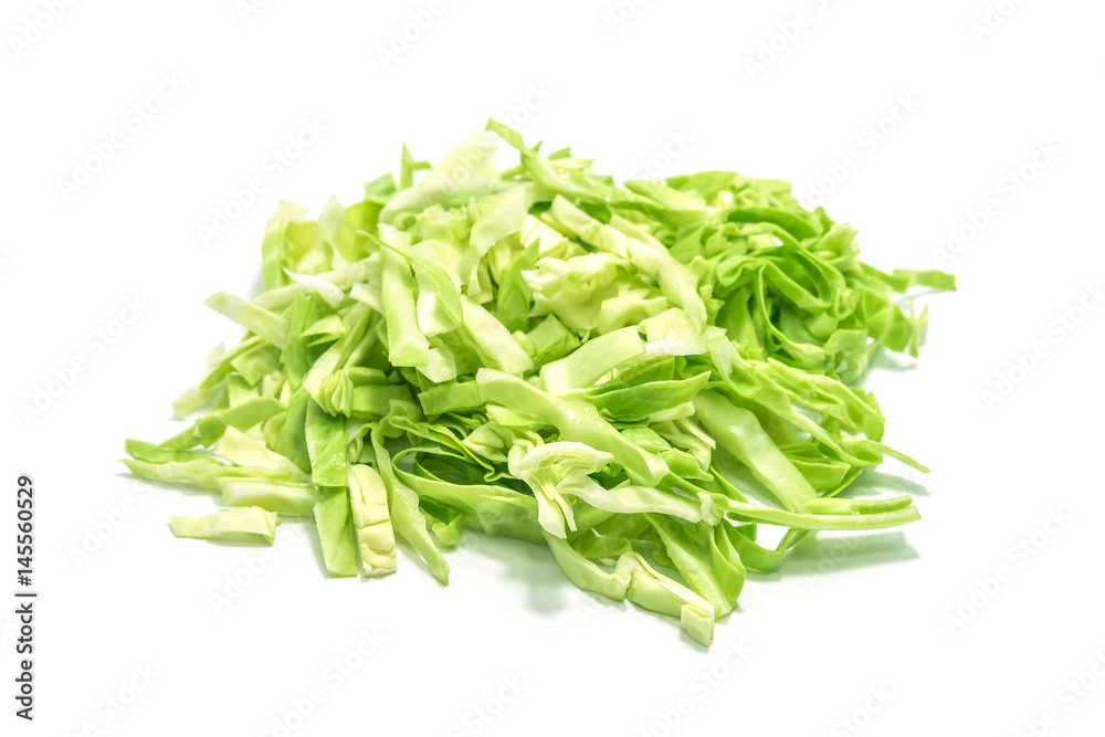 Sliced cabbage on white background. Sliced cabbage on white background.