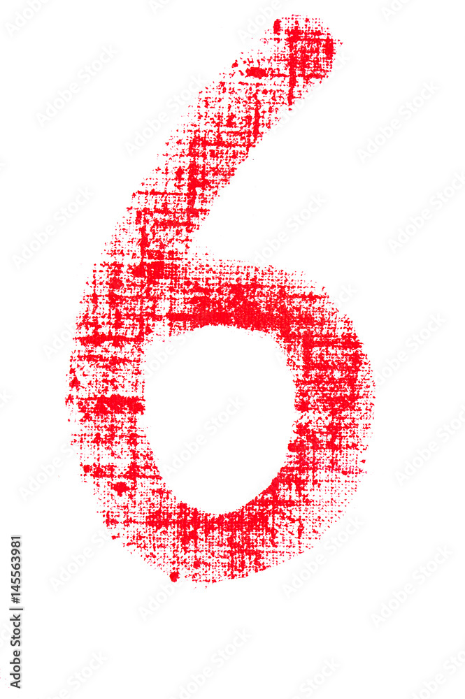 Fototapeta premium uppercase lipstick alphabet - capital number 6