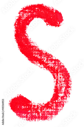 uppercase lipstick alphabet - capital letter S