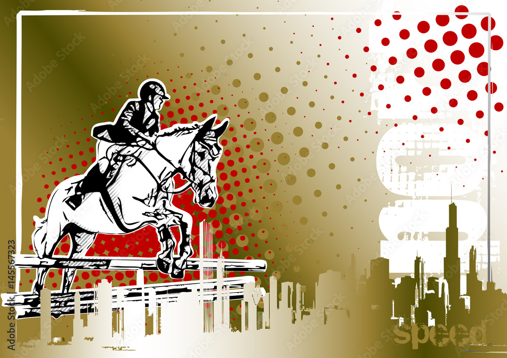 Obraz premium show jumping poster background