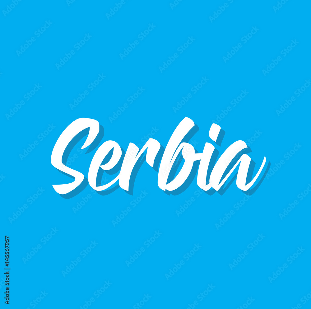 Plakat serbia, text design. Vector calligraphy. Typography poster.