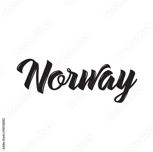 Obraz na płótnie norway, text design. Vector calligraphy. Typography poster.