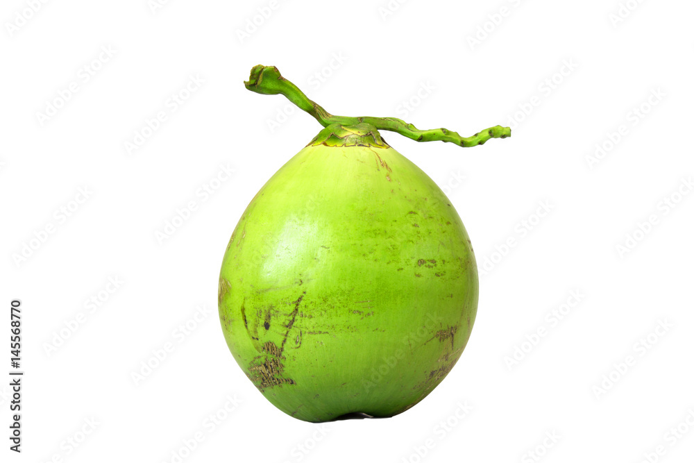 Green coconut fruit isolated on white background,clipping path. Green coconut fruit isolated on white background,clipping path.