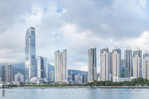Panorama view of Harbor of Hong Kong City © leeyiutung