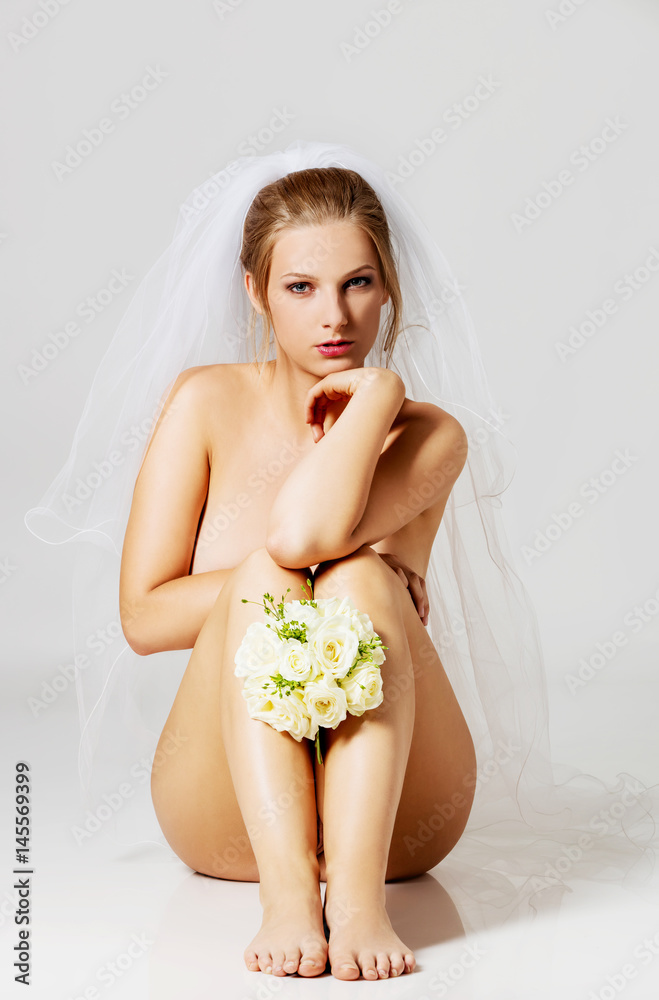 bride before after nude Beautiful nude bride in wedding veil Stock Photo | Adobe Stock