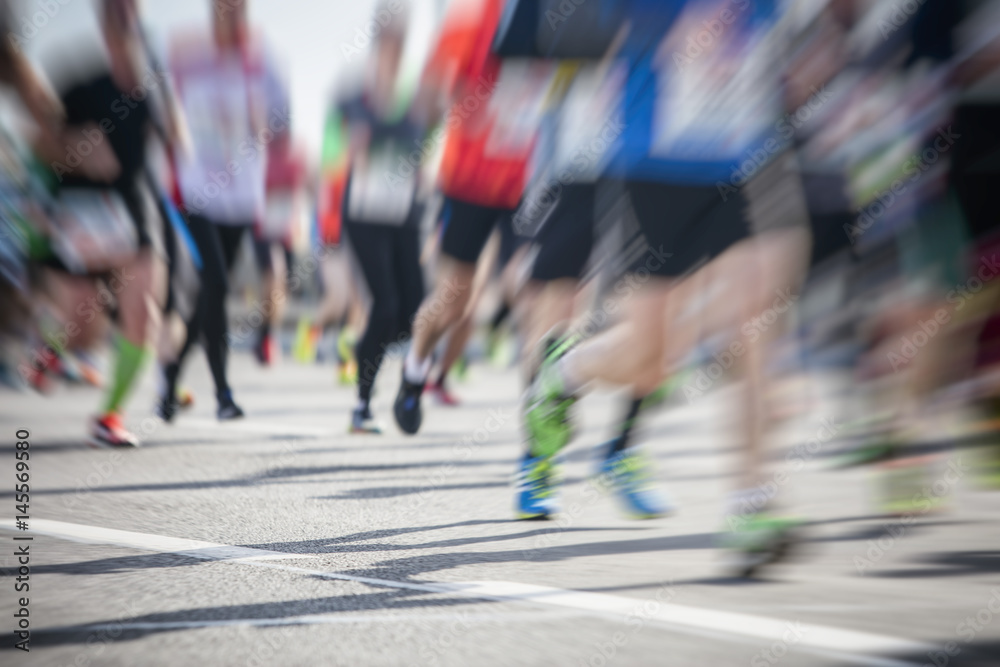 Naklejka premium marathon runners