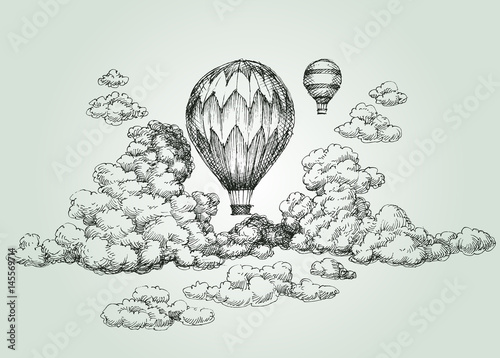 Hot air balloon drawing