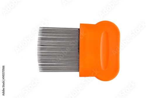 Lice comb for home removing lice treatment isolated on white. photo