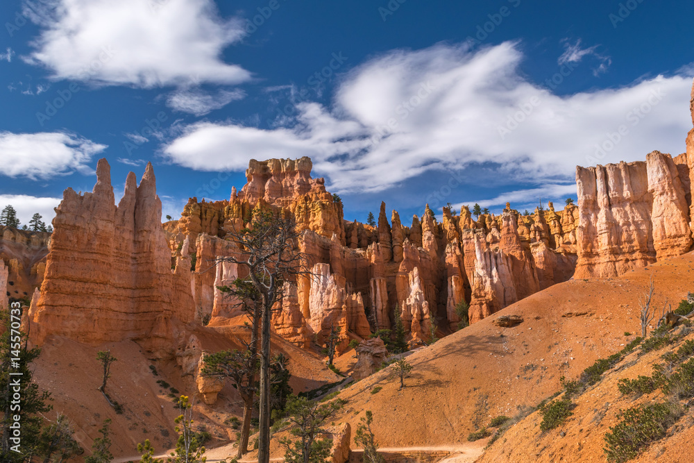 Hiking in Bryce Canyon, Rim trail-Sunset to Sunrise, Queens Garden and Peek-A-Boo Loop Trails, Bryce Canyon National Park, North America, USA
