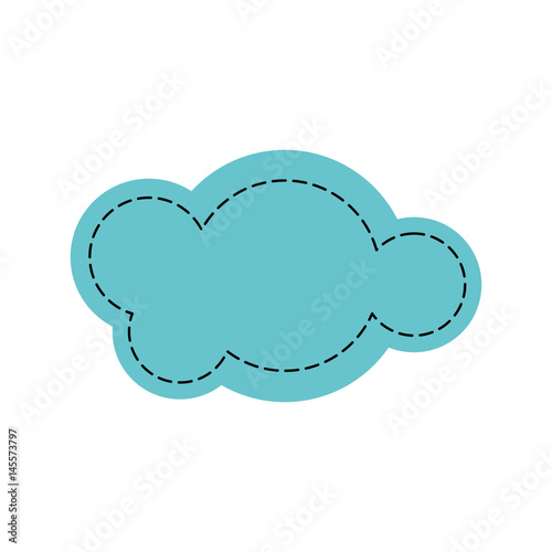 colorful silhouette of cloud in cumulus shaped dotted vector illustration